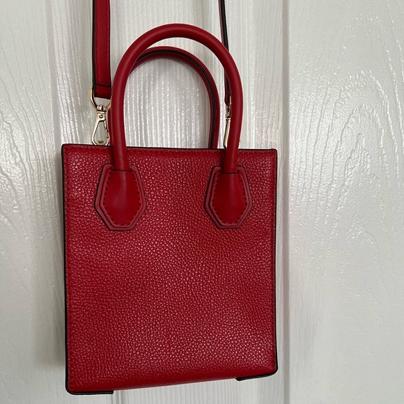 EUC MK Red Leather Mini Crossbody Bag - Picture 5 of 16